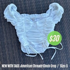 NWT American Threads Cinch Crop Top